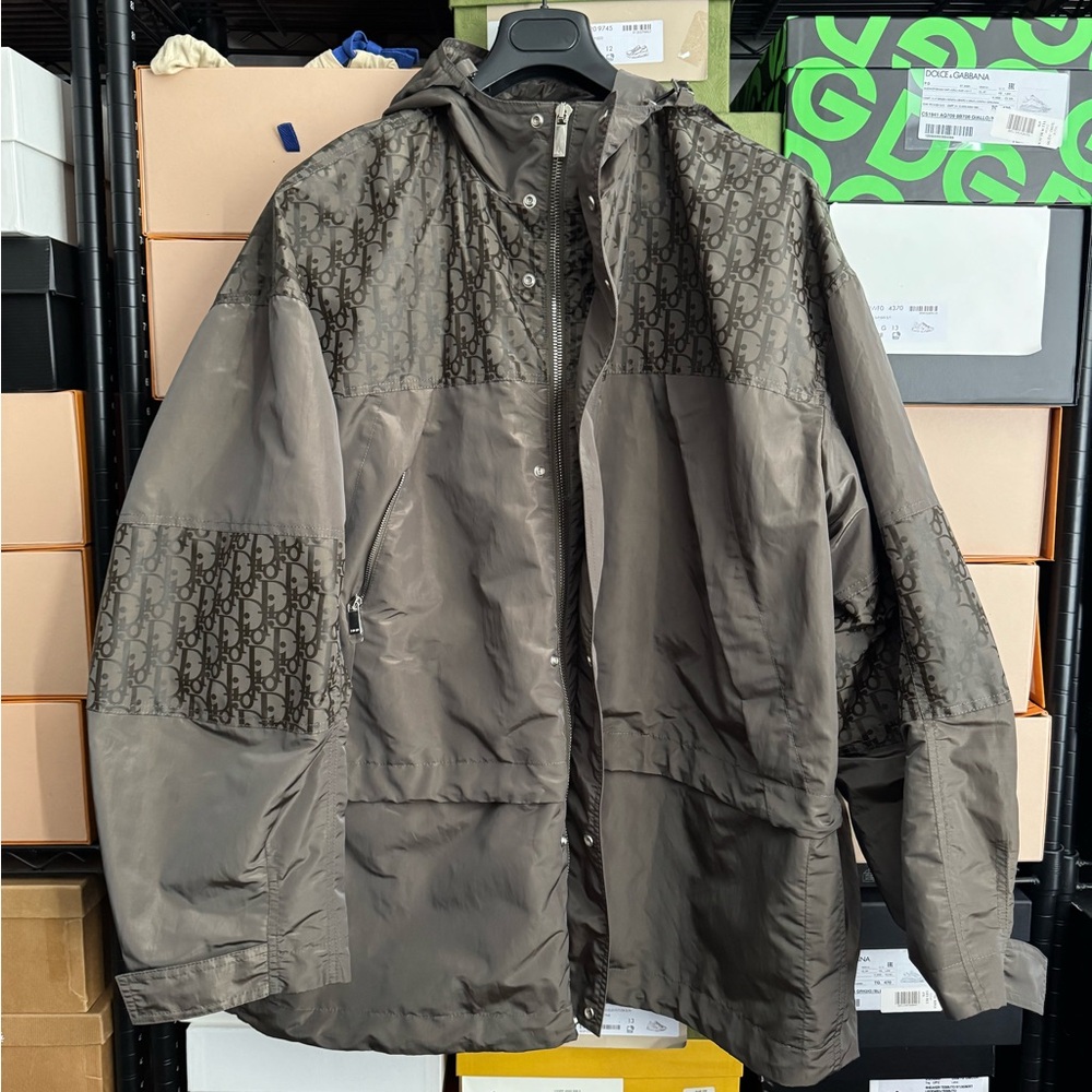 DIOR Olive Oversized Hooded Parka